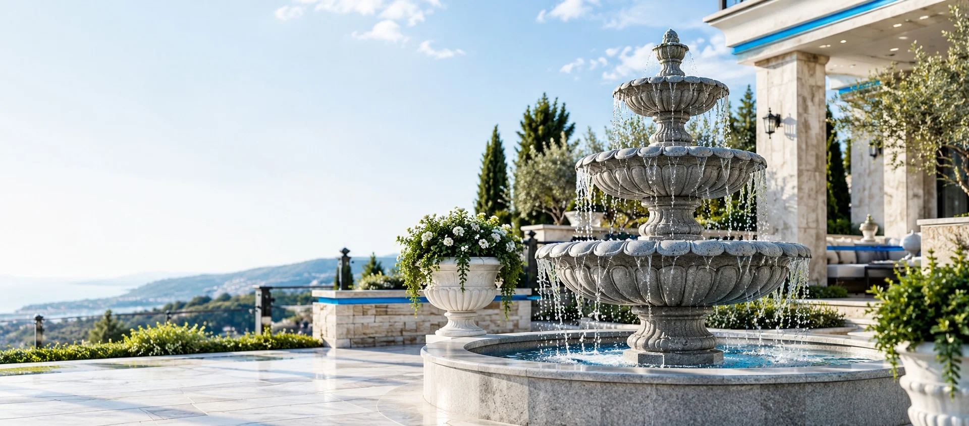 Handcrafted stone fountain by Sang Traash